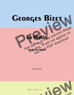 page one of Bizet-Le Matin, in e flat minor