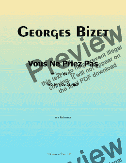 page one of Bizet-Vous Ne Priez Pas, in e flat minor