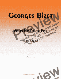 page one of Bizet-Vous Ne Priez Pas, in f sharp minor