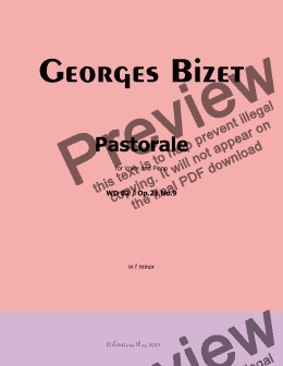 page one of Bizet-Pastorale, in f minor