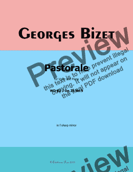 page one of Bizet-Pastorale, in f sharp minor