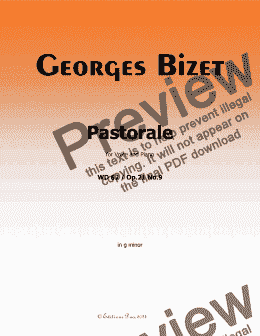 page one of Bizet-Pastorale, in g minor