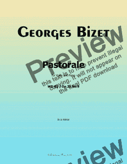 page one of Bizet-Pastorale, in a minor