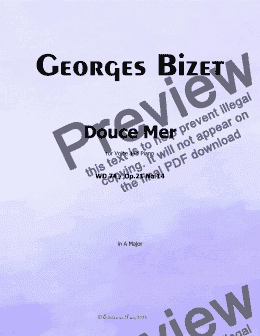 page one of Bizet-Douce Mer, in A Major