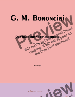 page one of G. M. Bononcini-Deh più a me non v'ascondete,in G Major