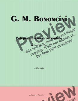 page one of G. M. Bononcini-Deh più a me non v'ascondete,in G flat Major