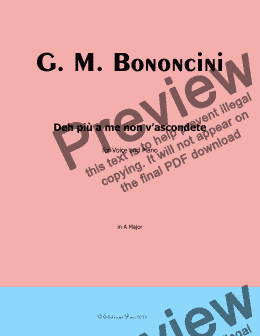 page one of G. M. Bononcini-Deh più a me non v'ascondete,in A Major