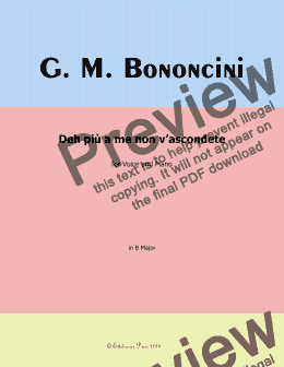 page one of G. M. Bononcini-Deh più a me non v'ascondete,in B Major