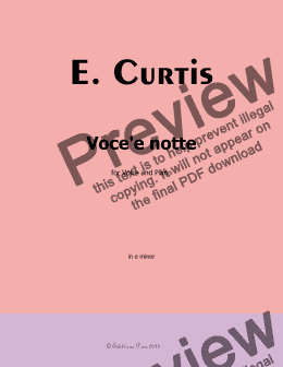 page one of De Curtis-Vocee notte, in e minor