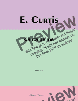 page one of De Curtis-Canta pe me, in e minor