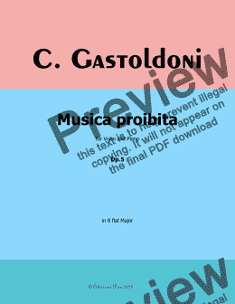 page one of Gastaldon-Musica proibita, in B flat Major