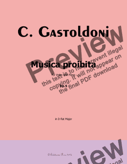 page one of Gastaldon-Musica proibita, in D flat Major