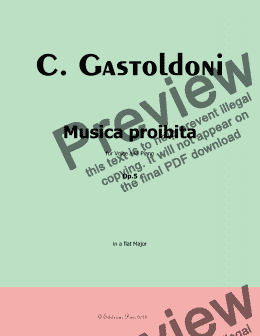 page one of Gastaldon-Musica proibita, in A flat Major