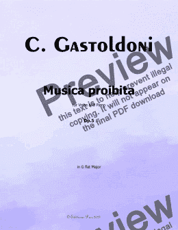 page one of Gastaldon-Musica proibita, in G flat Major