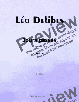 page one of Delibes-Jours passés, in f minor