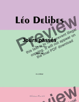 page one of Delibes-Jours passés, in e minor