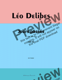 page one of Delibes-Jours passés, in d minor