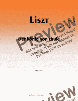 page one of Liszt-Der konig von thule, in g minor