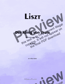 page one of Liszt-Der konig von thule, in b flat minor