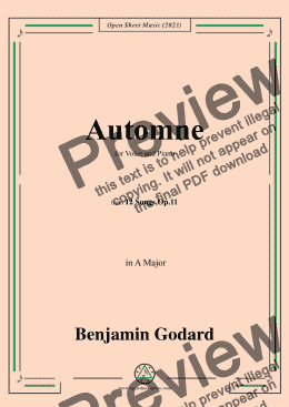 page one of B. Godard-Automne,in A Major