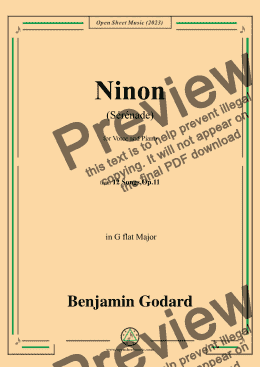 page one of B. Godard-Ninon(Sérénade),in G flat Major