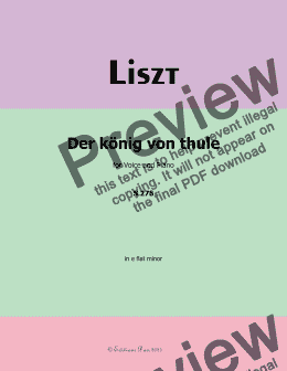 page one of Liszt-Der konig von thule, in e flat minor