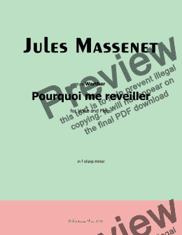 page one of Massenet-Pourquoi me reveiller,in f sharp minor