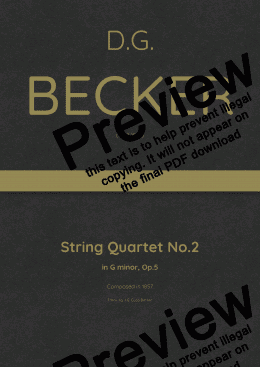 page one of Becker - String Quartet No.2