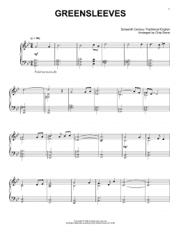 page one of Greensleeves (Piano Solo)