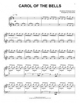 page one of Carol Of The Bells (Piano Solo)