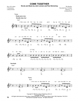 page one of Come Together (Harmonica)