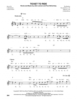 page one of Ticket To Ride (Harmonica)