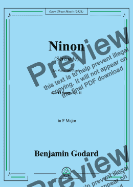 page one of B. Godard-Ninon(Sérénade),in F Major