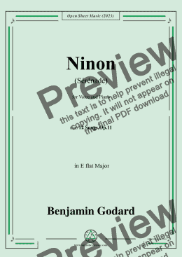 page one of B. Godard-Ninon(Sérénade),in E flat Major