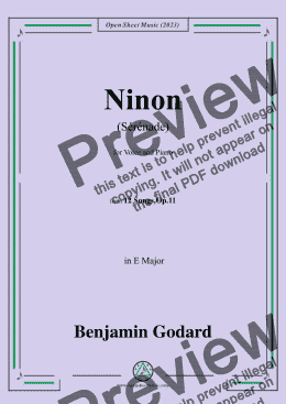 page one of B. Godard-Ninon(Sérénade),in E Major