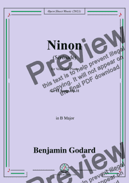 page one of B. Godard-Ninon(Sérénade),in B Major