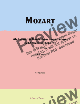 page one of W. A. Mozart-Als Luise die Briefe ihres ungetreuen Liebhabers verbrannte, in b flat minor