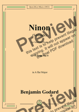 page one of B. Godard-Ninon(Sérénade),in A flat Major