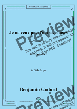 page one of B. Godard-Je ne veux pas d'autres choses,in G flat Major