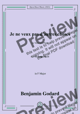 page one of B. Godard-Je ne veux pas d'autres choses,in F Major