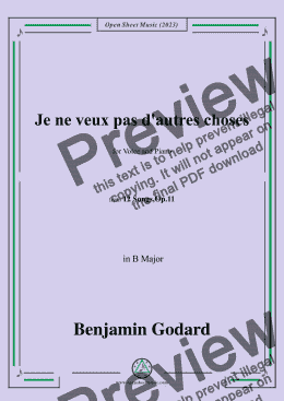 page one of B. Godard-Je ne veux pas d'autres choses,in B Major