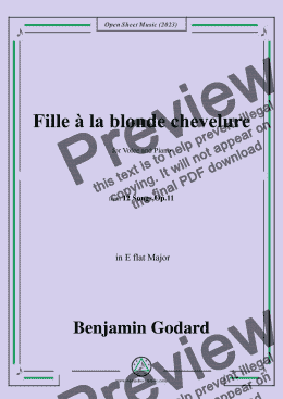 page one of B. Godard-Fille à la blonde chevelure,in E flat Major