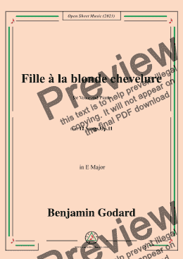 page one of B. Godard-Fille à la blonde chevelure,in E Major