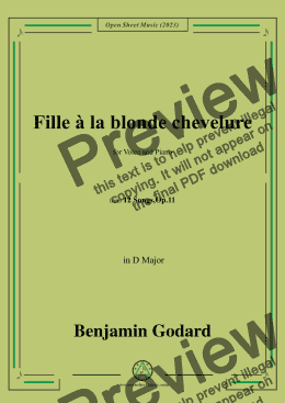 page one of B. Godard-Fille à la blonde chevelure,in D Major