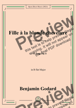 page one of B. Godard-Fille à la blonde chevelure,in B flat Major