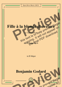 page one of B. Godard-Fille à la blonde chevelure,in B Major