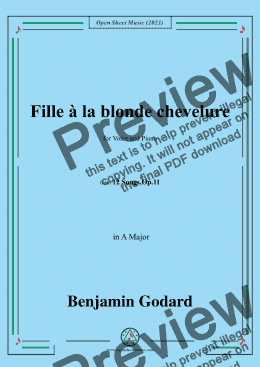 page one of B. Godard-Fille à la blonde chevelure,in A Major