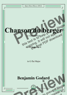 page one of B. Godard-Chanson du berger,in G flat Major,Op.11 No.5