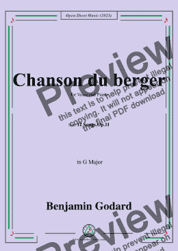 page one of B. Godard-Chanson du berger,in G Major,Op.11 No.5