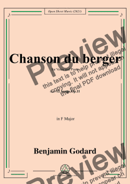 page one of B. Godard-Chanson du berger,in F Major,Op.11 No.5